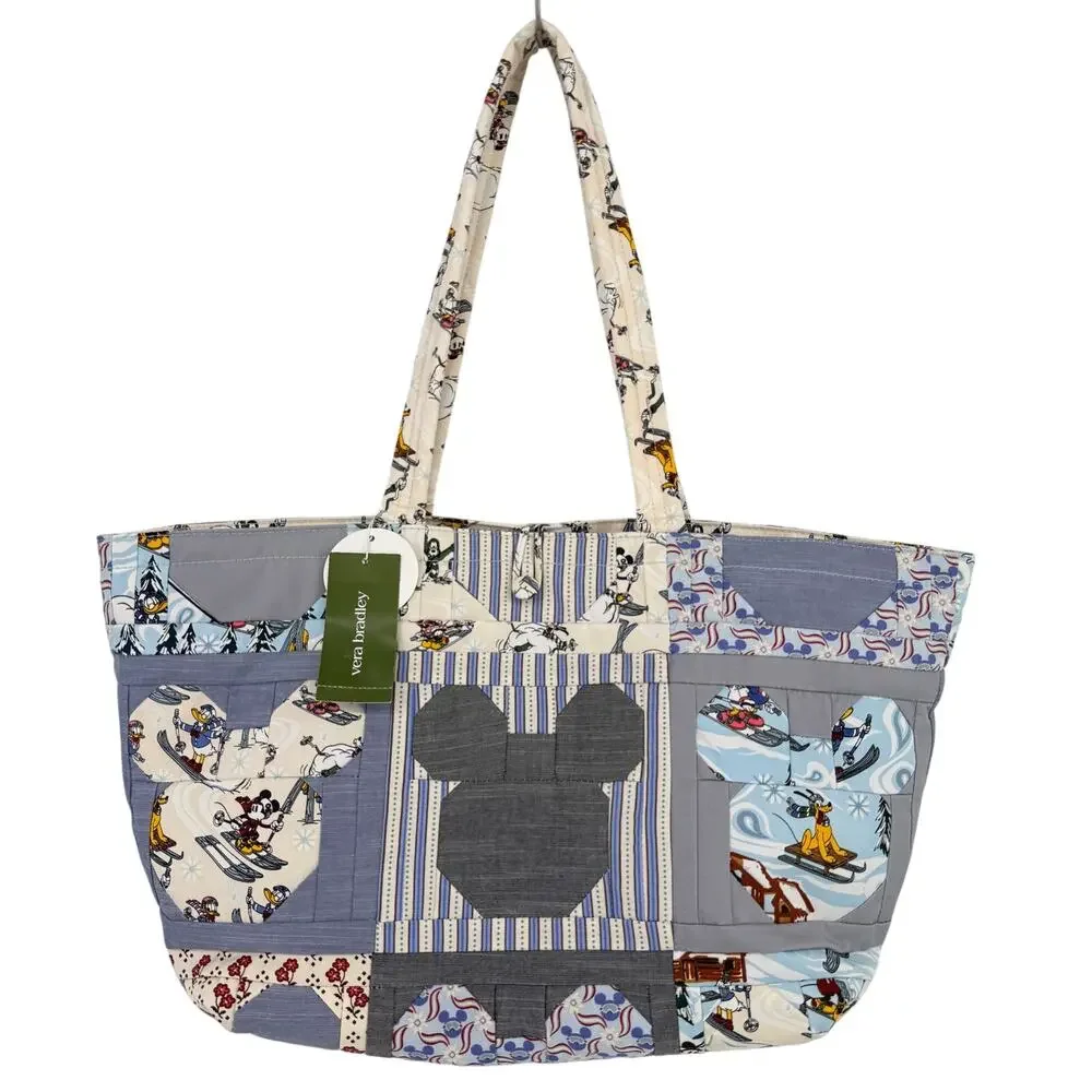 Vera Bradley Disney Small Hathaway Tote Ski Weekend Mickey Mouse Quilt Patchwork
